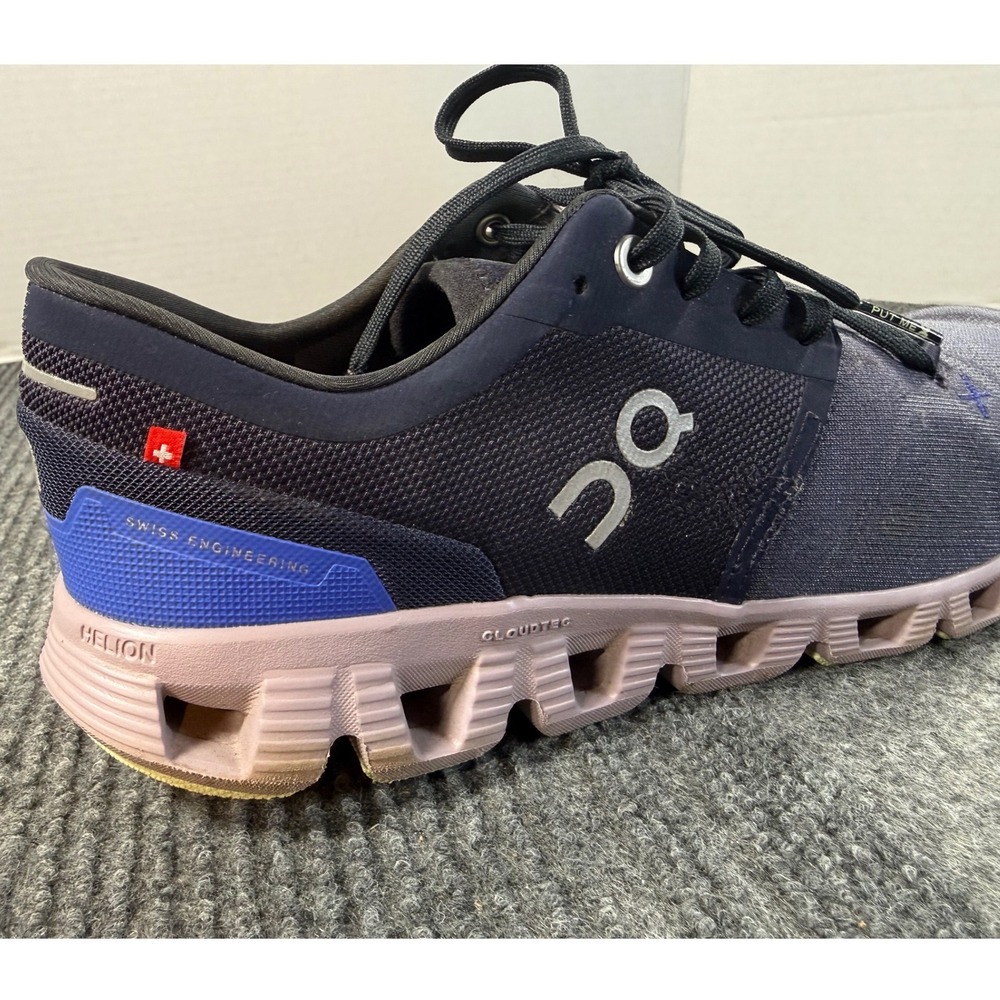 On Running Cloud X Womens 10 Midnight Cobalt Blue Purple Sneakers Like New - Picture 8 of 8